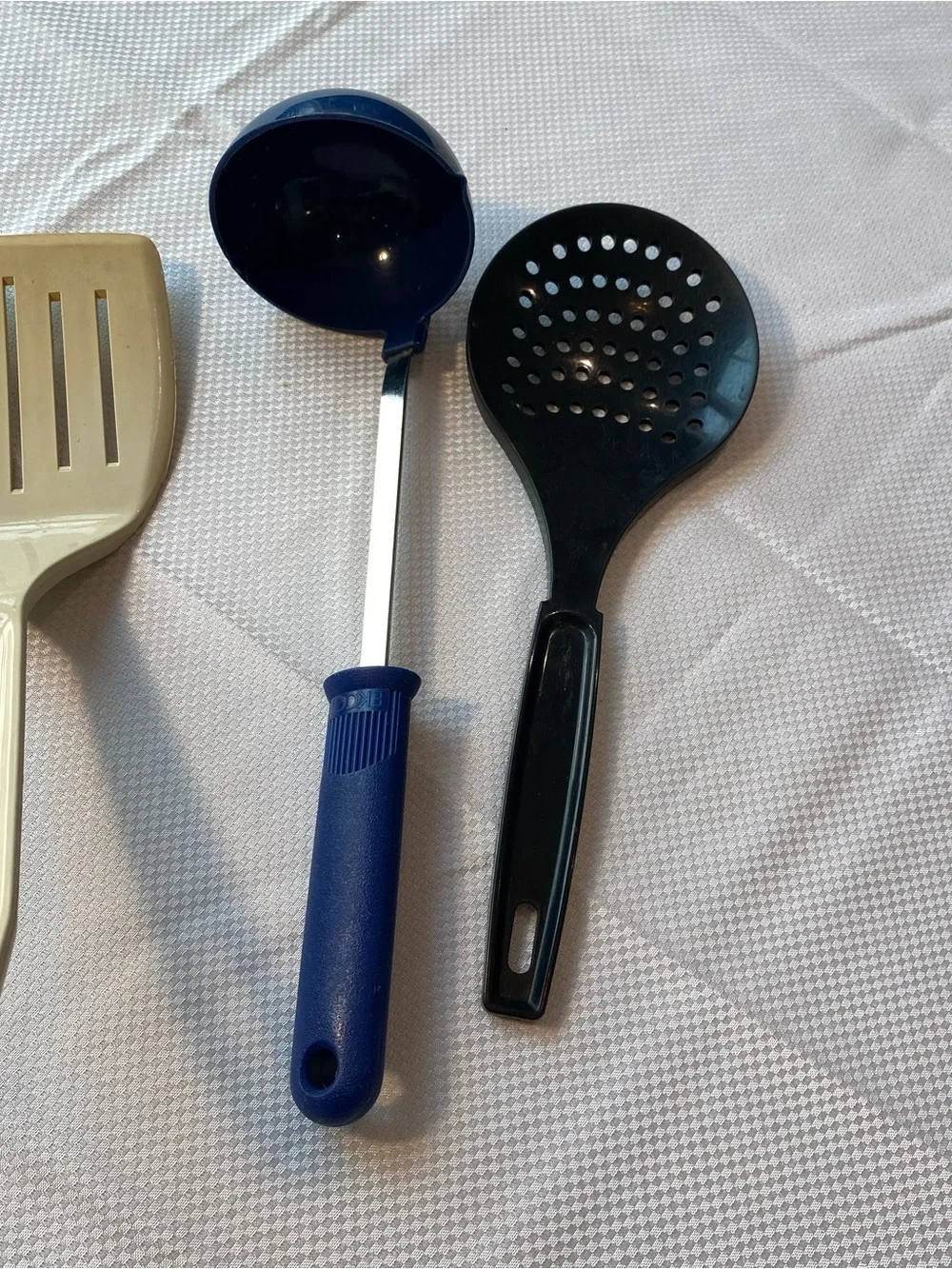 Vintage miscellaneous Beige & Blue Kitchen Utensil Set - Mixed Cooking Tools